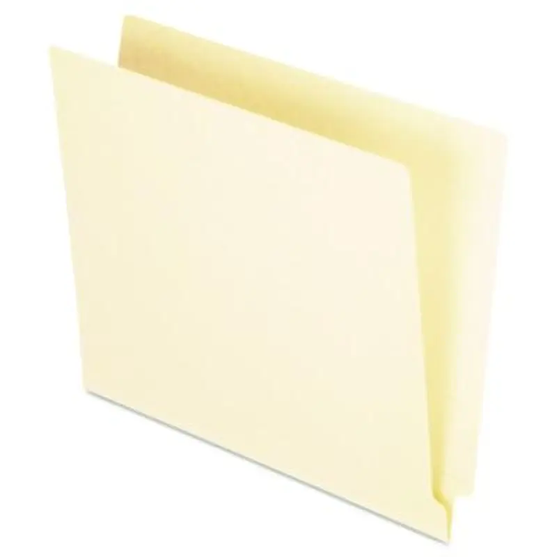 Manila End Tab Folders, 9.5" High Front, Straight 1-Ply Tabs, Letter Size, Manila, 100/Box - File Folders | Pendaflex
