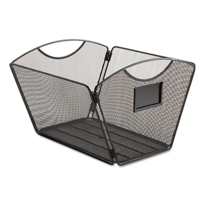 Onyx Mesh Desktop Tub File, Letter Files, 12.5" x 13.75" x 9.5", Black - File Boxes | Safco