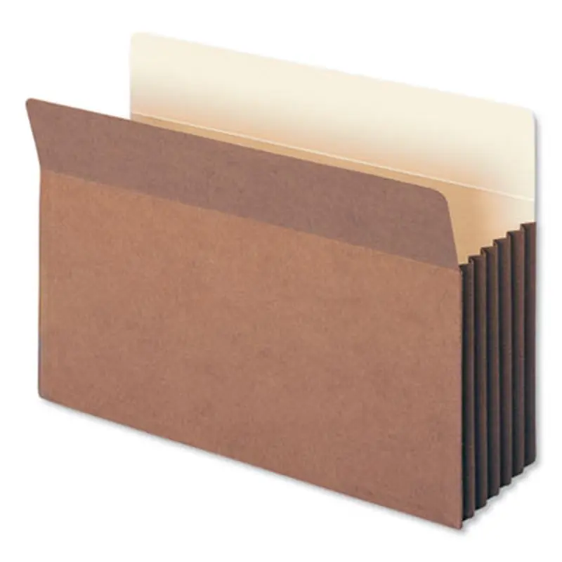Redrope Drop-Front File Pockets with Fully Lined Gussets, 5.25" Expansion, Legal Size, Redrope, 10/Box - File Jackets/Sleeves/Wallets | Smead