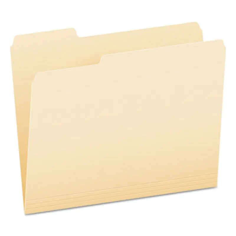 SmartShield Top Tab File Folders, 1/3-Cut Tabs: Assorted, Letter Size, Manila, 100/Box - File Folders | Pendaflex