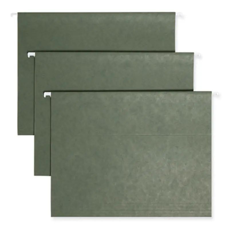 TUFF Hanging Folders with Easy Slide Tab, Letter Size, 1/3-Cut Tabs, Standard Green, 20/Box - Hanging File Folders | Smead