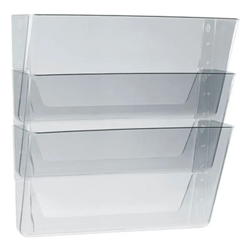 Wall File, 3 Sections, Legal Size 16" x 4" x 14", Clear, 3/Set - Hanging File Systems | Storex