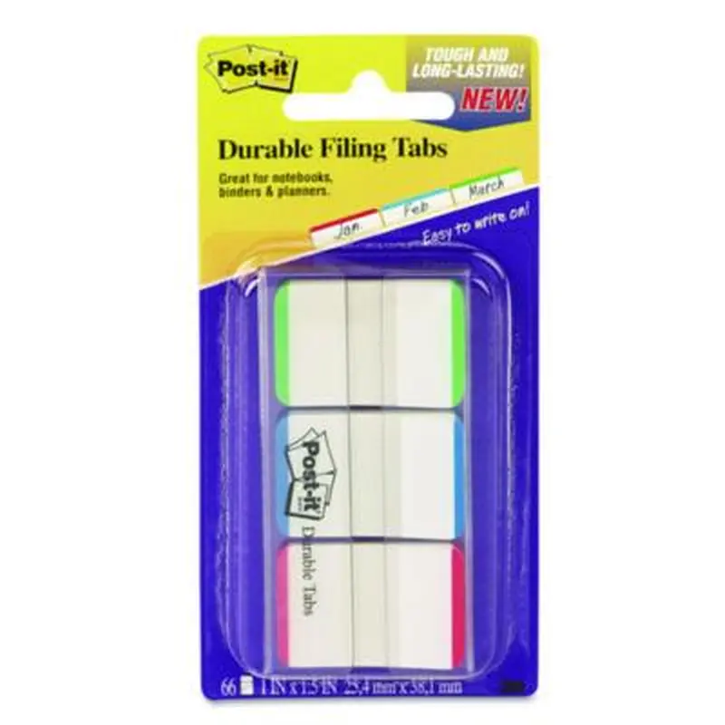 1" Lined Tabs, 1/5-Cut, Lined, Assorted Colors, 1" Wide, 66/Pack - File Inserts/Tabs | Post-it Tabs