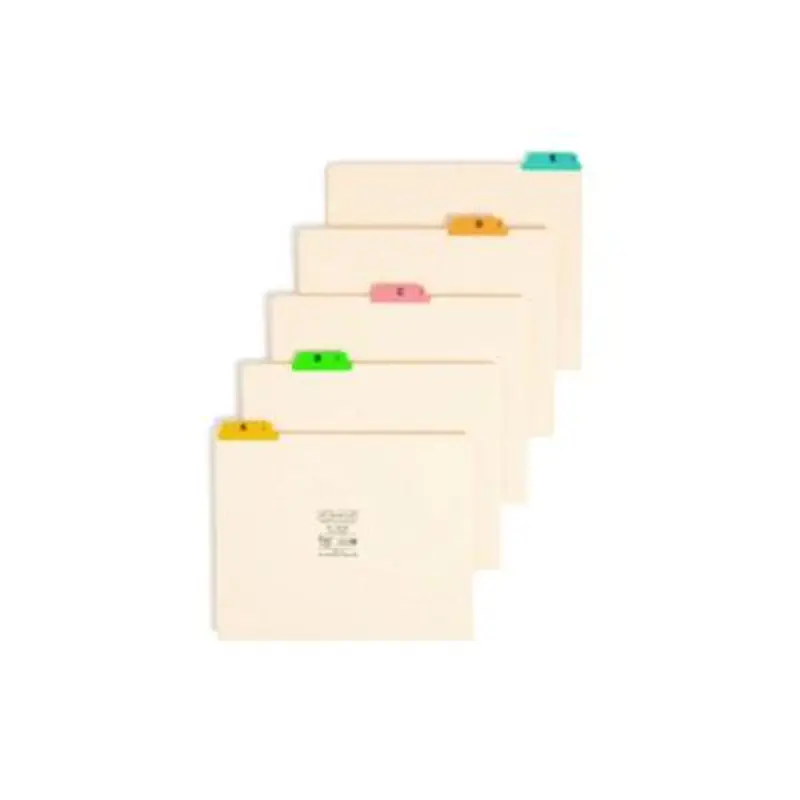Alphabetic Top Tab Indexed File Guide Set, 1/5-Cut Top Tab, A to Z, 8.5 x 11, Manila, 25/Set - File Guides | Smead