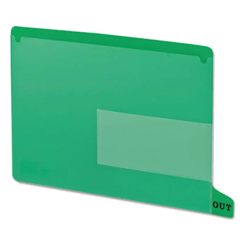 Colored Poly Out Guides with Pockets, 1/3-Cut End Tab, Out, 8.5 x 11, Green, 25/Box - File Guides | Smead