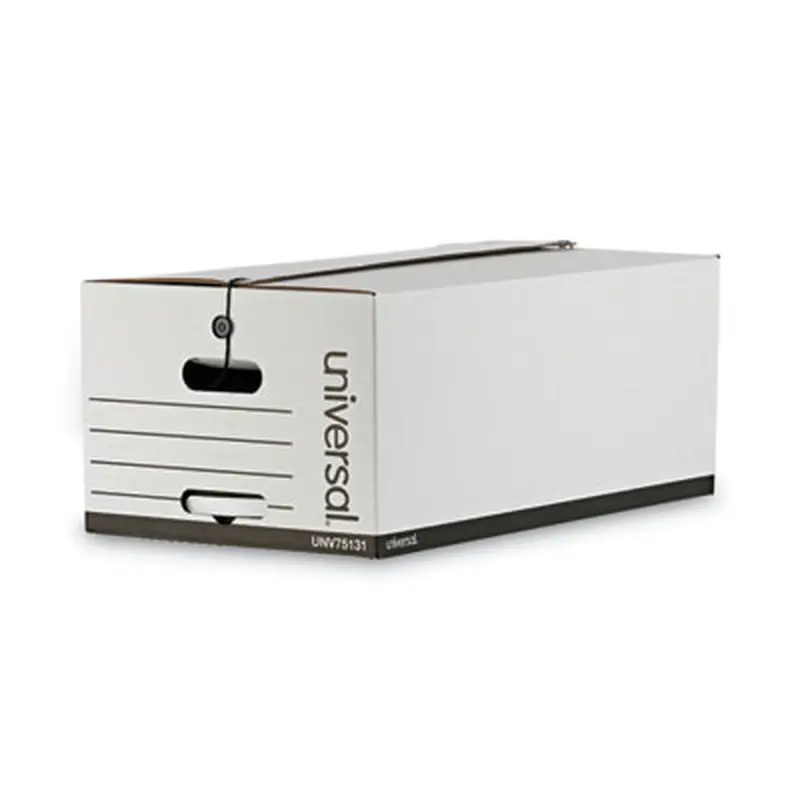 Deluxe Quick Set-up String-and-Button Boxes, Legal Files, White, 12/Carton - File Boxes | Universal