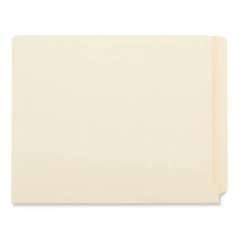 Deluxe Reinforced End Tab Folders, 9" High Front, Straight Tabs, Letter Size, 0.75" Expansion, Manila, 100/Box - File Folders | Universal