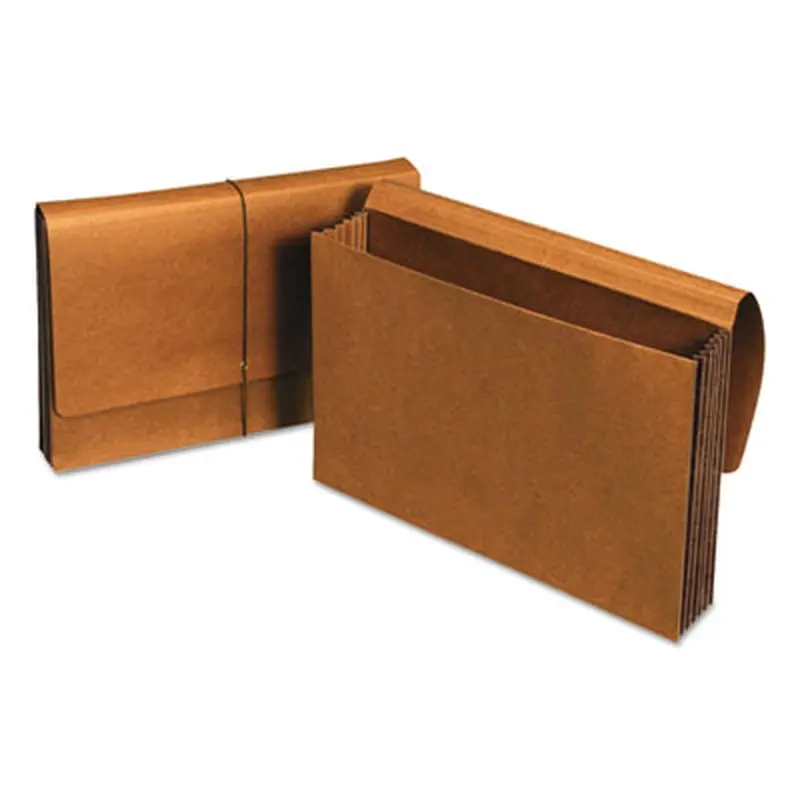 Extra Wide Expanding Wallets, 5.25" Expansion, 1 Section, Elastic Cord Closure, Legal Size, Redrope - File Jackets/Sleeves/Wallets | Universal