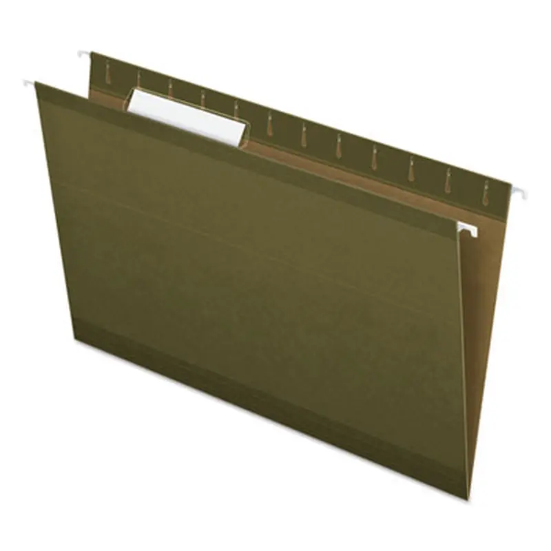 Reinforced Hanging File Folders with Printable Tab Inserts, Legal Size, 1/3-Cut Tabs, Standard Green, 25/Box - Hanging File Folders | Pendaflex