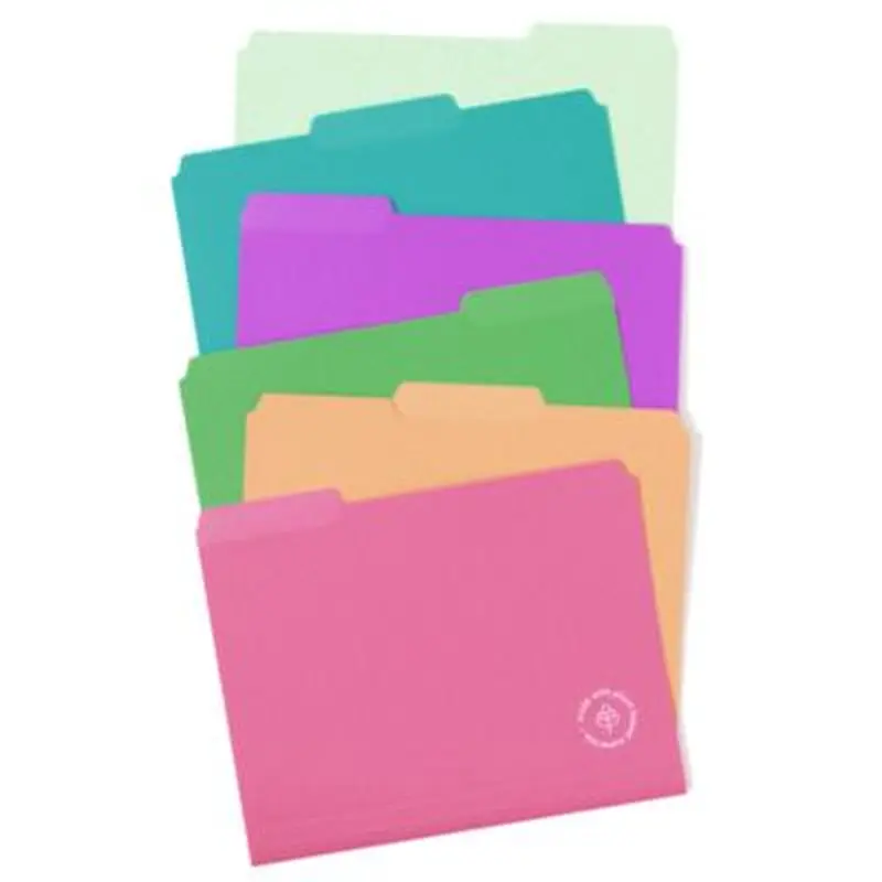 U-Eco Poly File Folders, 1/3 Cut Tabs: Assorted, Letter Size, 0.5" Expansion, Assorted Colors, 24/Pack - File Folders | U Brands