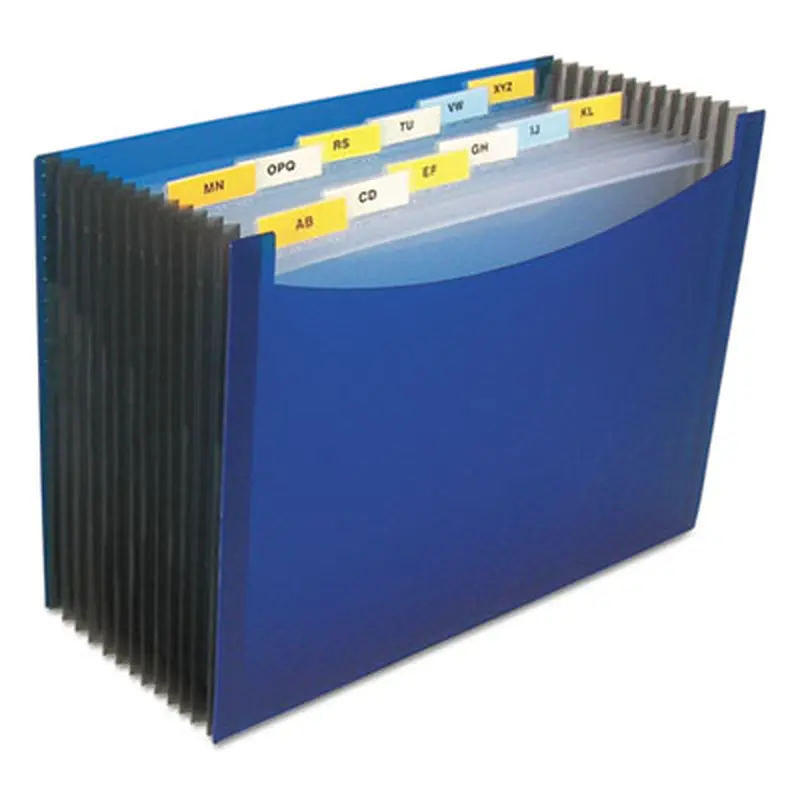 13-Pocket Expanding File, 9.25" Expansion, 13 Sections, 1/6-Cut Tabs, Letter Size, Blue - File Jackets/Sleeves/Wallets | C-Line