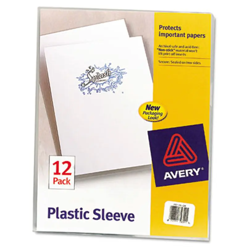 Clear Plastic Sleeves, Letter Size, Clear, 12/Pack - File Jackets/Sleeves/Wallets | Avery
