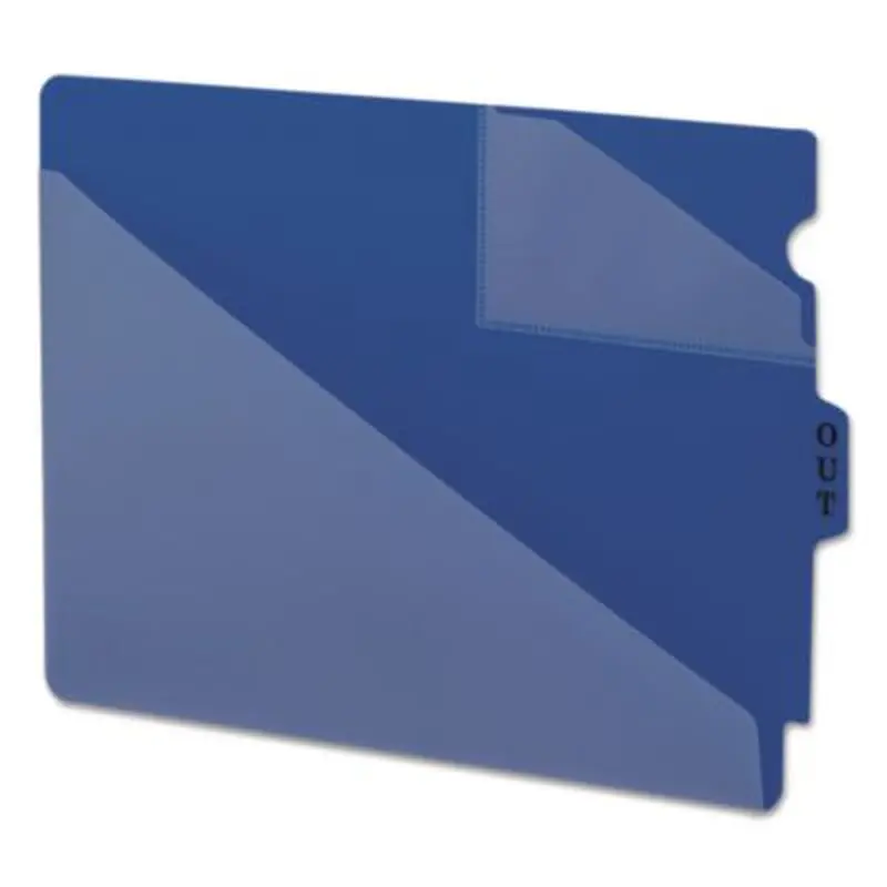 End Tab Poly Out Guides, Two-Pocket Style, 1/3-Cut End Tab, Out, 8.5 x 11, Blue, 50/Box - File Guides | Smead