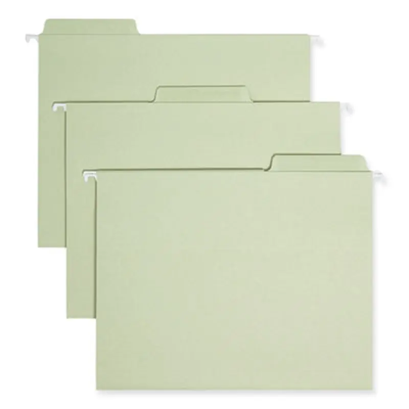 Erasable FasTab Hanging Folders, Letter Size, 1/3-Cut Tabs, Moss, 20/Box - Hanging File Folders | Smead