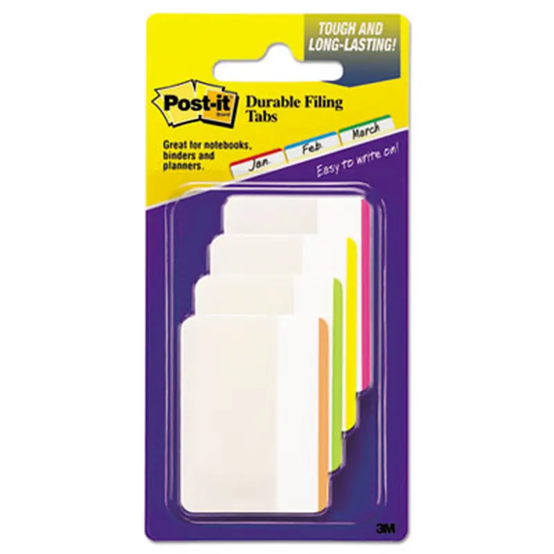 Lined Tabs, 1/5-Cut, Assorted Bright Colors, 2" Wide, 24/Pack - File Inserts/Tabs | Post-it Tabs