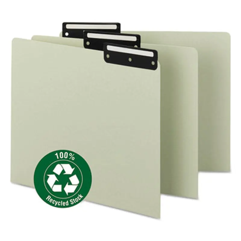 Recycled Blank Top Tab File Guides, 1/3-Cut Top Tab, Blank, 8.5 x 11, Green, 50/Box - File Guides | Smead