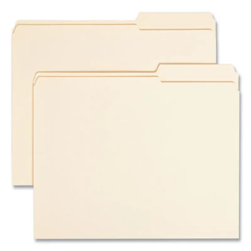 Reinforced Guide Height File Folders, 2/5-Cut Tabs: Right Position, Letter Size, 0.75" Expansion, Manila, 100/Box - File Folders | Smead