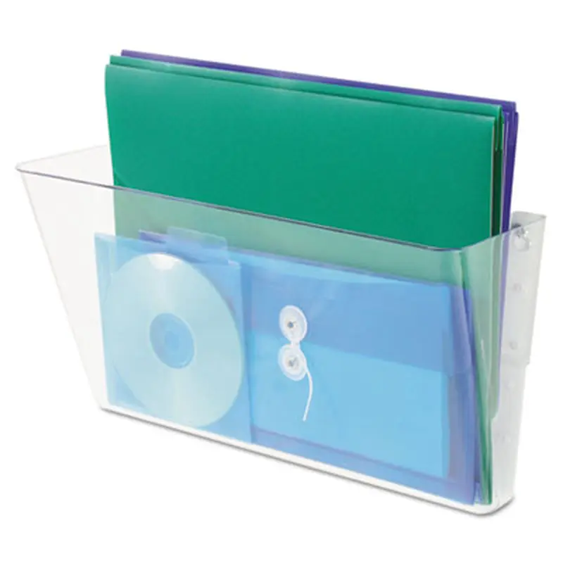 Stackable DocuPocket Wall File, Legal Size, 16.25" x 4" , Clear - Hanging File Systems | deflecto