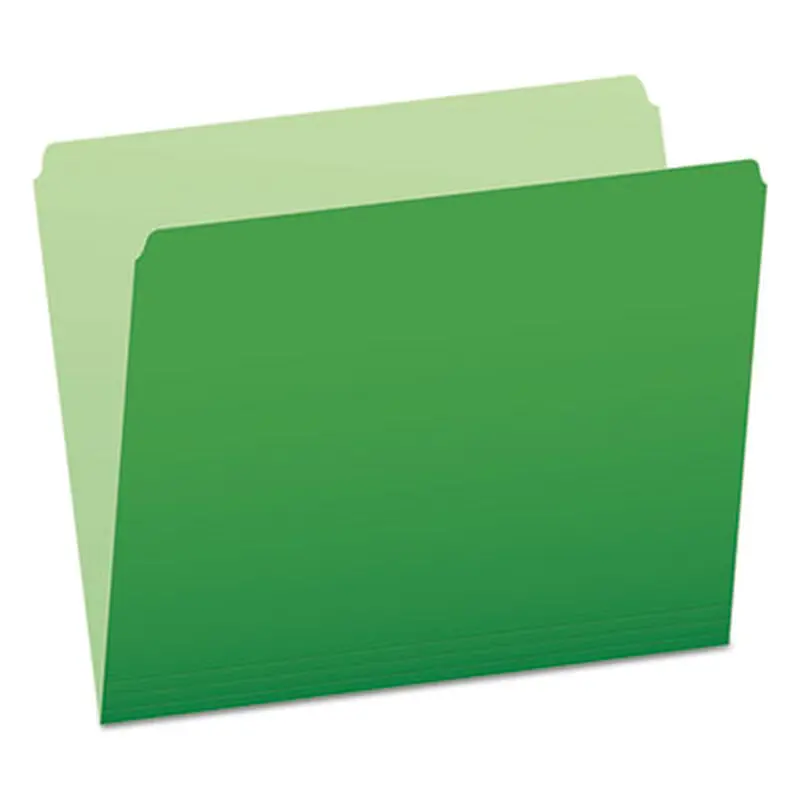 Colored File Folders, Straight Tabs, Letter Size, Green/Light Green, 100/Box - File Folders | Pendaflex