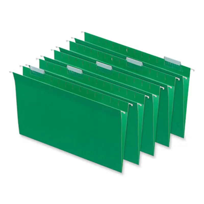 Deluxe Bright Color Hanging File Folders, Legal Size, 1/5-Cut Tabs, Bright Green, 25/Box - Hanging File Folders | Universal