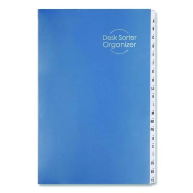 Deluxe Expandable Indexed Desk File/Sorter, Reinforced Tabs, 20 Dividers, Alpha/Numeric Index, Legal Size, Dark Blue Cover - Indexed Sorters | Smead