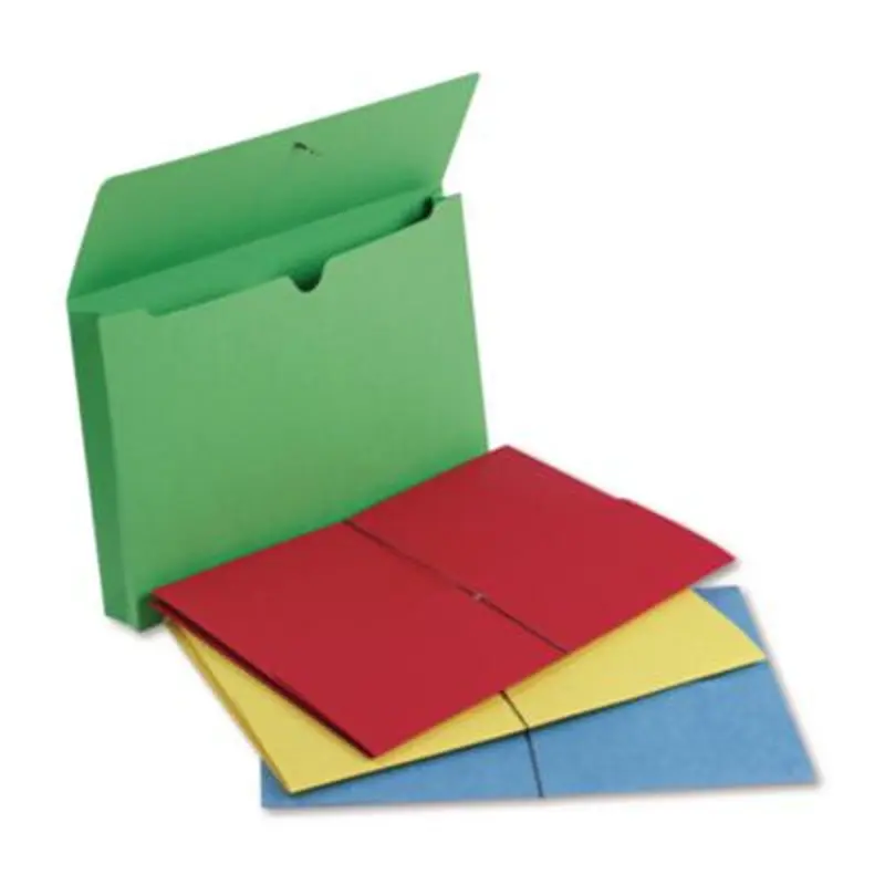 Expanding Wallet with Elastic Cord, 2" Expansion, 1 Section, Elastic Cord Closure, Legal Size, Assorted Colors, 50/Box - File Jackets/Sleeves/Wallets | Smead