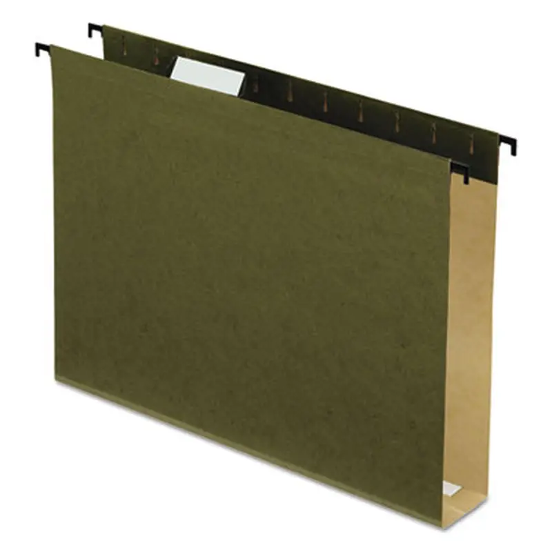 Extra-Capacity SureHook Hanging Folders, 2" Capacity, Letter Size, 1/5-Cut Tabs, Standard Green, 20/Box - Hanging File Folders | Pendaflex