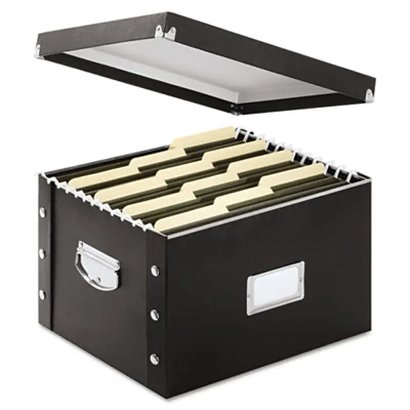 File Box, Letter/Legal Files, 16.25" x 9.75" x 13.25", Black - File Boxes | Snap-N-Store
