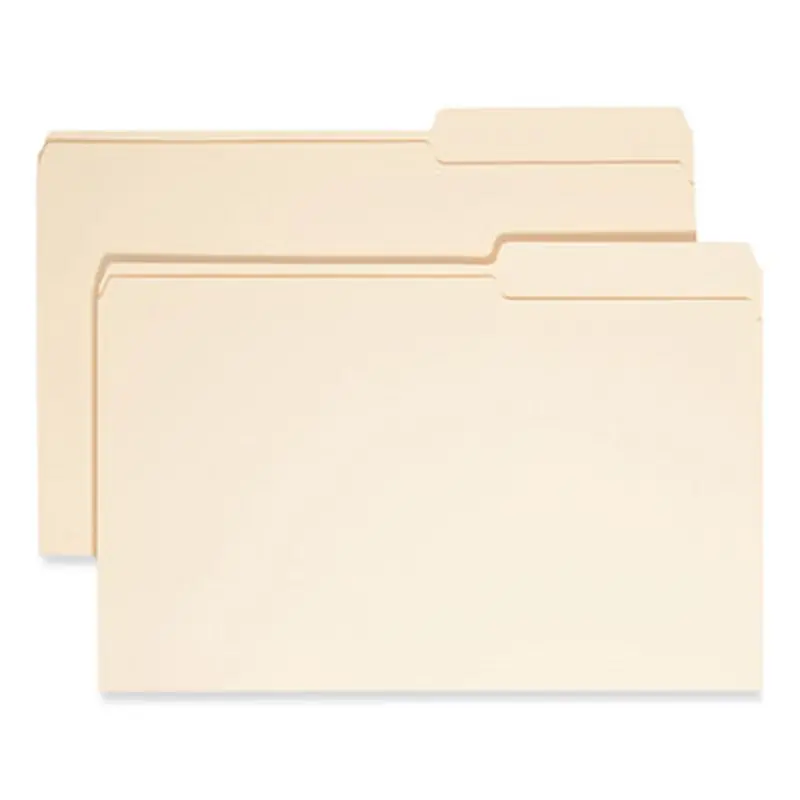 Manila Guide Height Systems File Folders, 2/5-Cut Tabs: Right of Center, Legal Size, 0.75" Expansion, Manila, 100/Box - File Folders | Smead