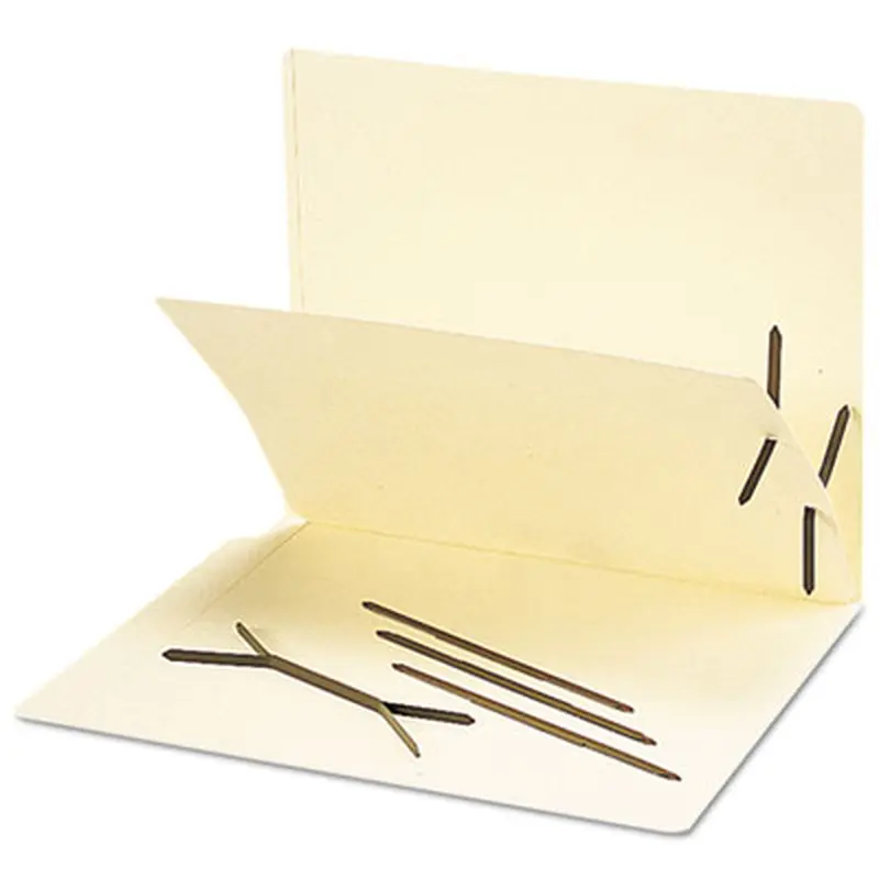 One-Piece 2-Prong Fasteners for Smead Pre-Slit Folder Dividers, 0.63" and 1" Capacity, 2.75" Center to Center, Brown, 100/Box - File Fasteners | Smead