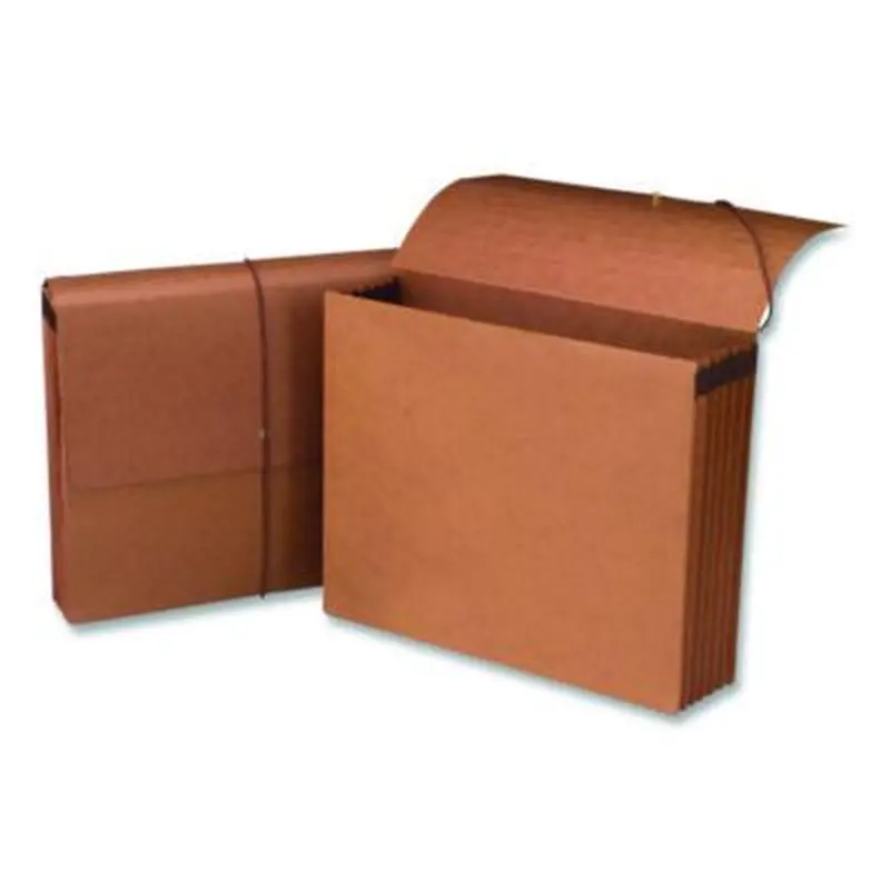 Recycled Redrope Wallets, 5.25" Expansion, 1 Section, Elastic Cord Closure, Letter Size, Redrope, 10/Box - File Jackets/Sleeves/Wallets | Smead
