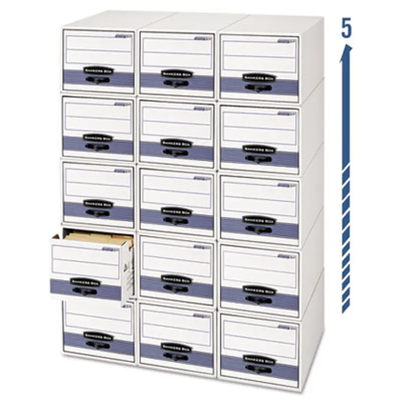 STOR/DRAWER STEEL PLUS Extra Space-Savings Storage Drawers, Legal Files, 17" x 25.5" x 11.5", White/Blue, 6/Carton - File Boxes | Bankers Box