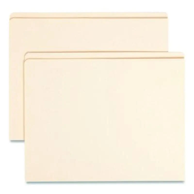 Top Tab File Folders with Inside Pocket, Straight Tabs, Letter Size, Manila, 50/Box - File Folders | Smead