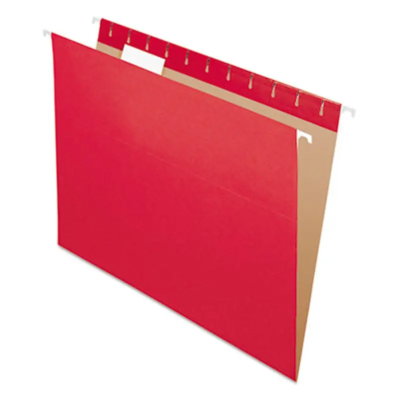 Colored Hanging Folders, Letter Size, 1/5-Cut Tabs, Red, 25/Box - Hanging File Folders | Pendaflex