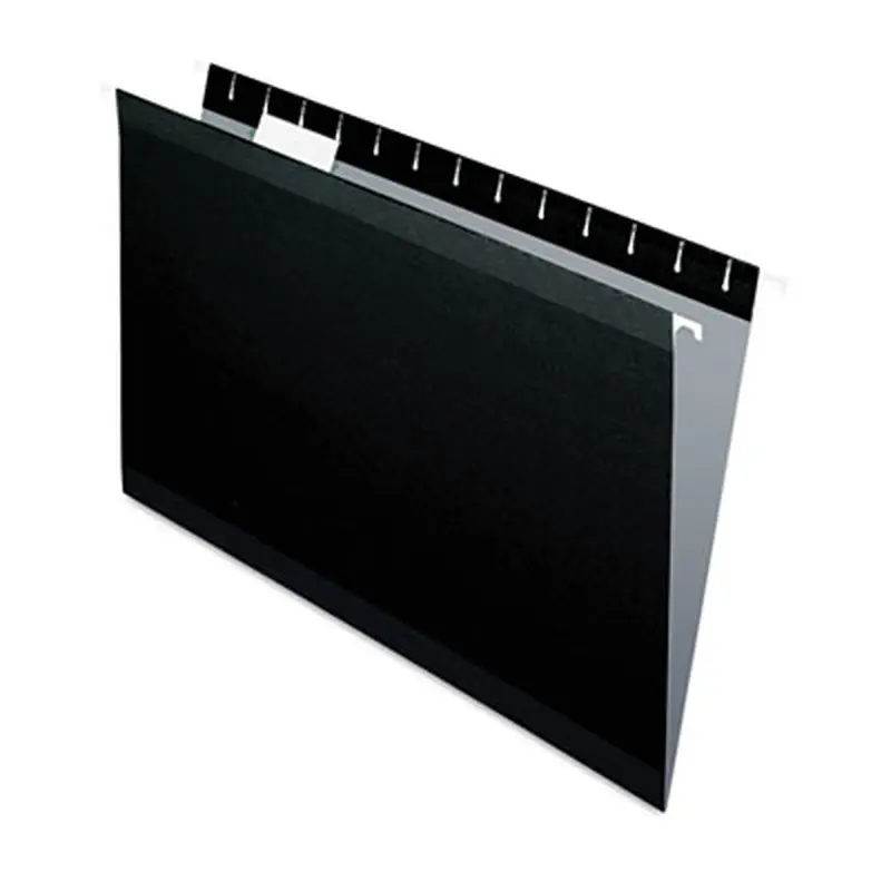 Colored Reinforced Hanging Folders, Legal Size, 1/5-Cut Tabs, Black, 25/Box - Hanging File Folders | Pendaflex