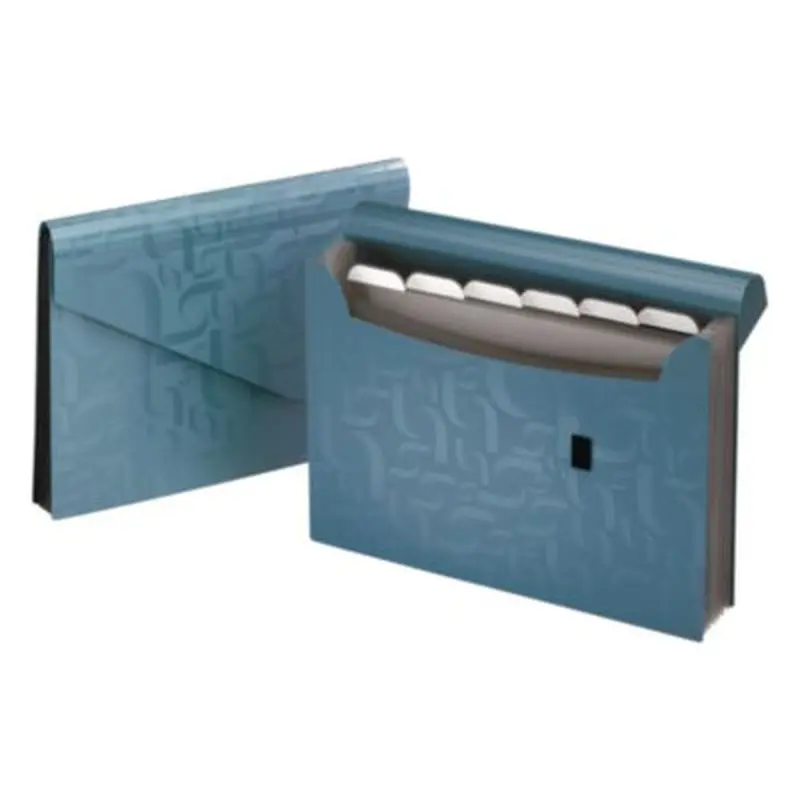 Expanding Poly Files, 3.5" Expansion, 7 Sections, Hook/Loop Closure, 1/6-Cut Tabs, Letter Size, Blue - File Jackets/Sleeves/Wallets | Pendaflex