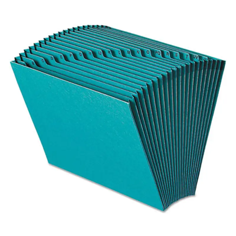 Heavy-Duty Indexed Expanding Open Top Color Files, 21 Sections, 1/21-Cut Tabs, Letter Size, Teal - File Jackets/Sleeves/Wallets | Smead