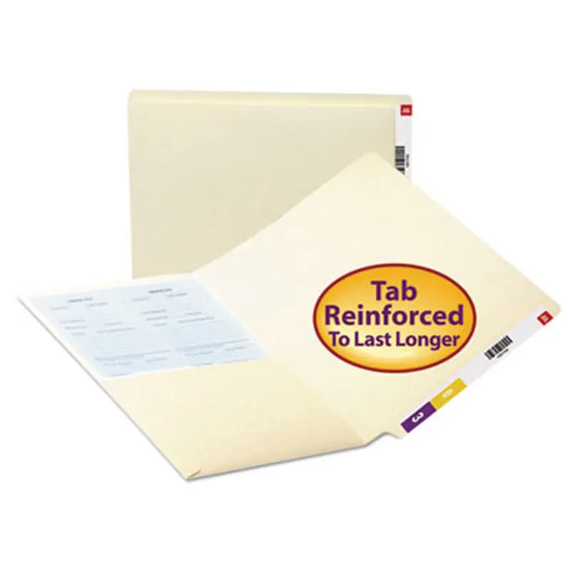 Heavyweight Manila End Tab Pocket Folders, Interior Front Panel Pocket, Straight Tabs, Letter Size, 11-pt Manila, 50/Box - File Folders | Smead