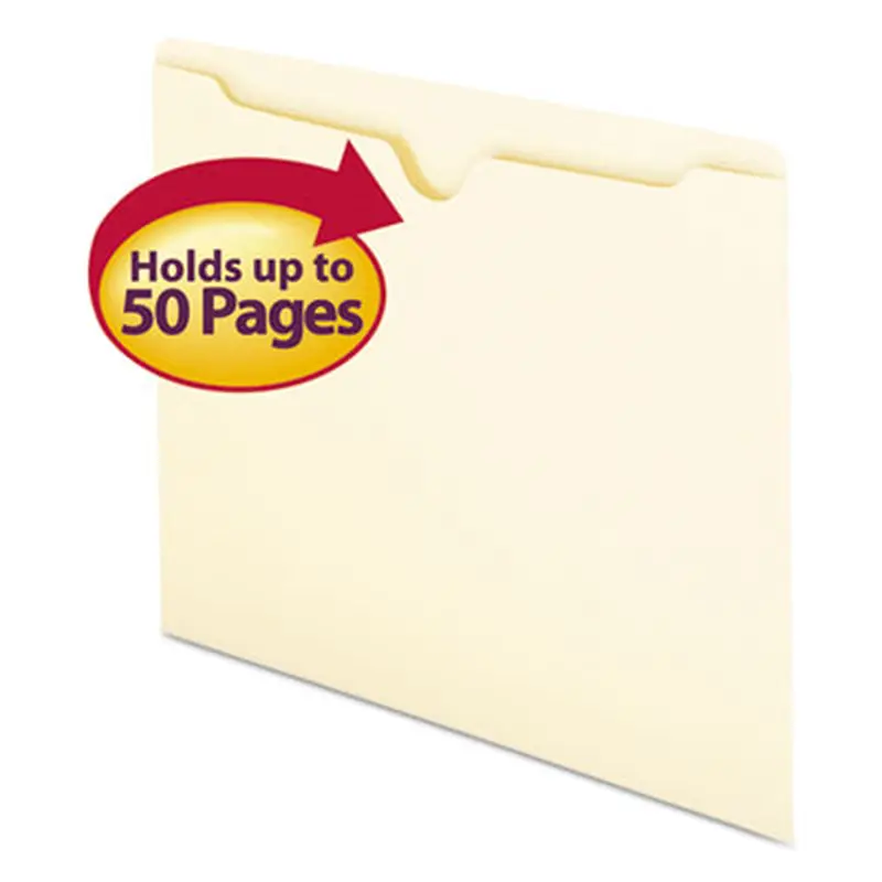 Manila File Jackets, 1-Ply Straight Tab, Letter Size, Manila, 100/Box - File Jackets/Sleeves/Wallets | Smead