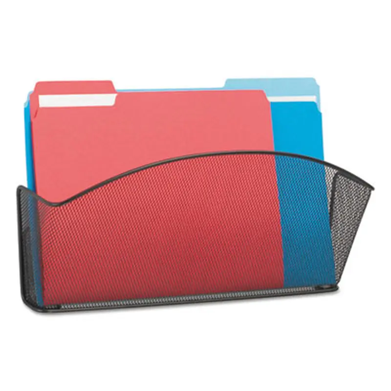 Onyx Mesh Wall Pockets, Legal Size, Black 15" x 3" x 9", Black - Hanging File Systems | Safco