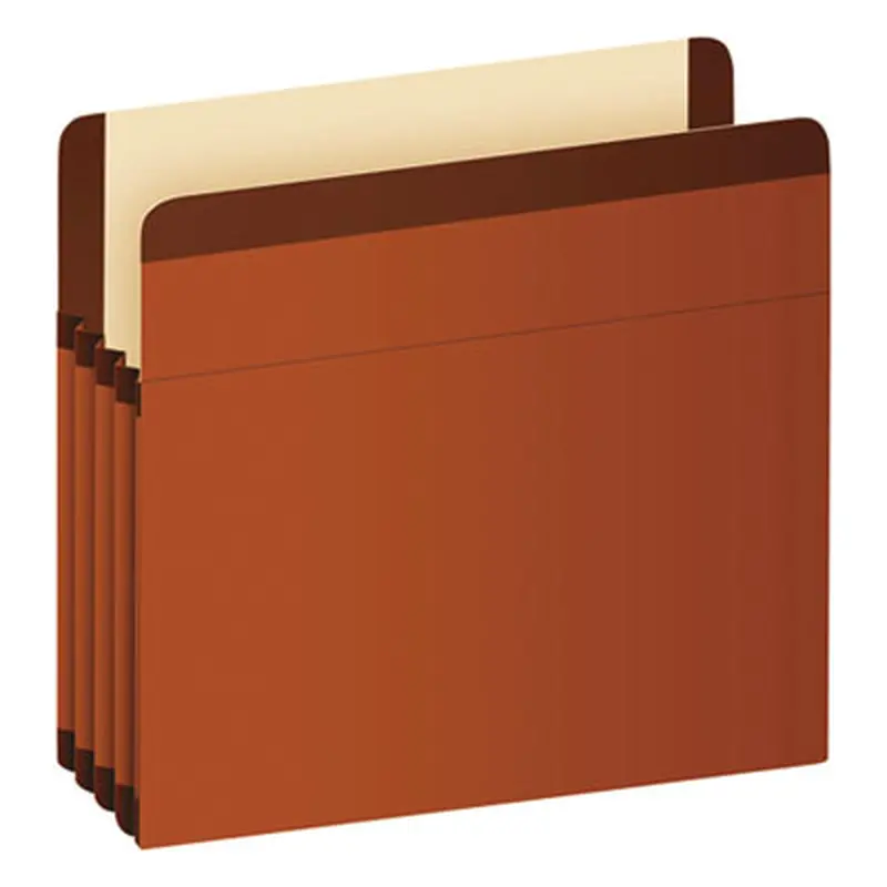 Premium Reinforced Expanding File Pockets, 3.5" Expansion, Letter Size, Red Fiber, 10/Box - File Jackets/Sleeves/Wallets | Pendaflex