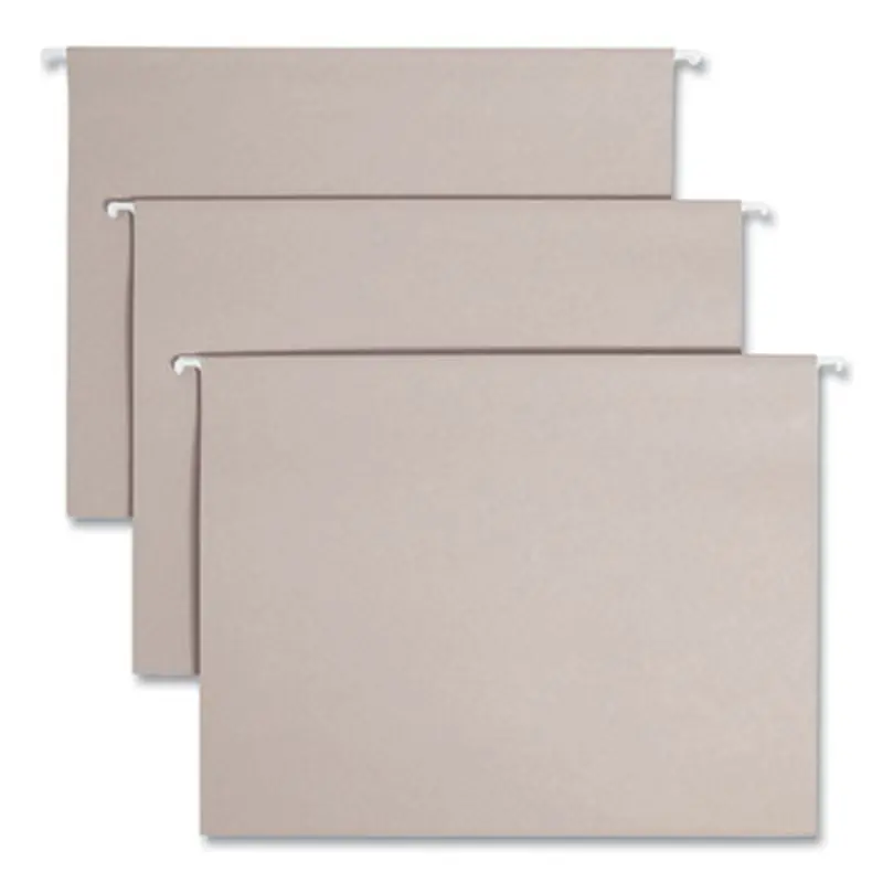 TUFF Hanging Folders with Easy Slide Tab, Letter Size, 1/3-Cut Tabs, Steel Gray, 18/Box - Hanging File Folders | Smead