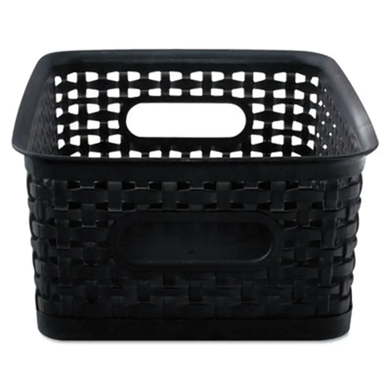 Weave Bins, 9.88 x 7.38 x 4, Black, 3/Pack - File Boxes | Advantus