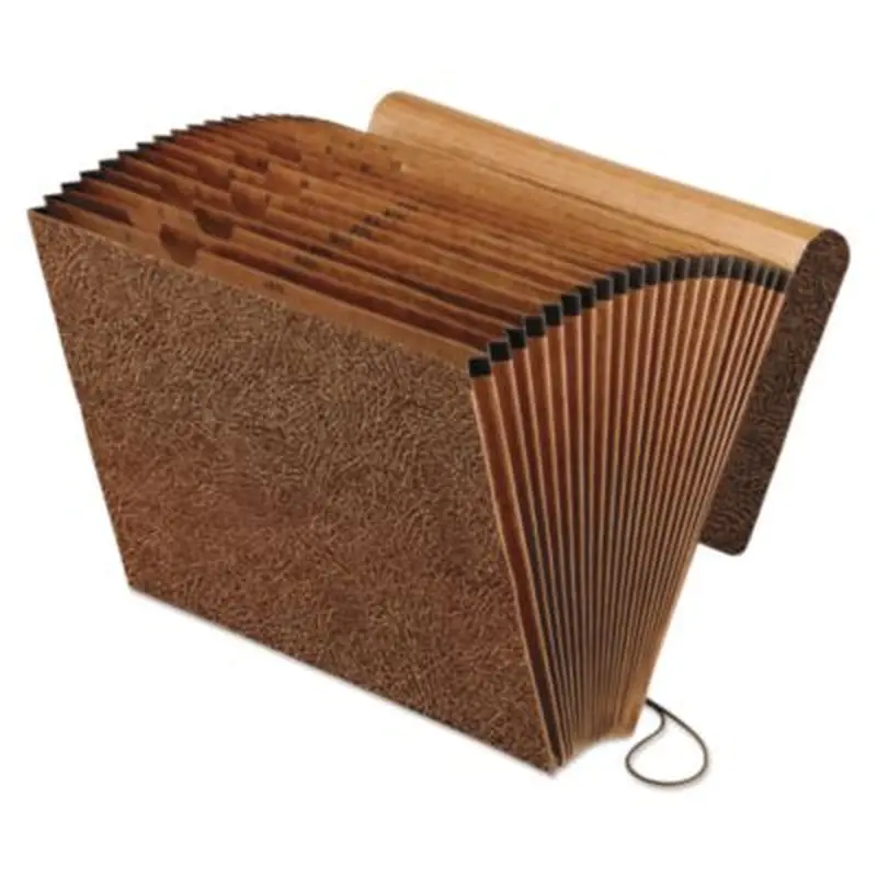All Purpose Expanding File, 2" Expansion, 21 Sections, Elastic Cord Closure, 2/5-Cut Tabs, Letter Size, Red Fiber - File Jackets/Sleeves/Wallets | Pendaflex