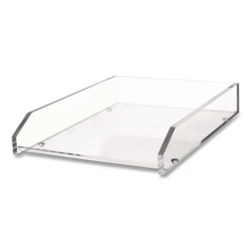Clear Acrylic Letter Tray, 1 Section, Letter Size Files, 10.6" x 13.9" x 2.5", Clear - Desktop Document Racks & Sorters | Kantek