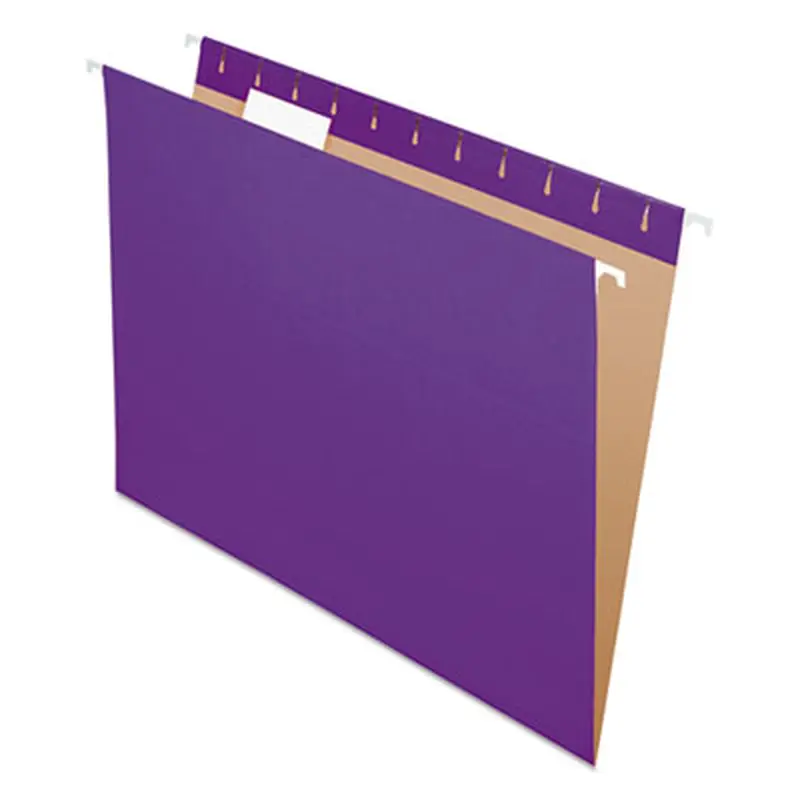 Colored Hanging Folders, Letter Size, 1/5-Cut Tabs, Violet, 25/Box - Hanging File Folders | Pendaflex