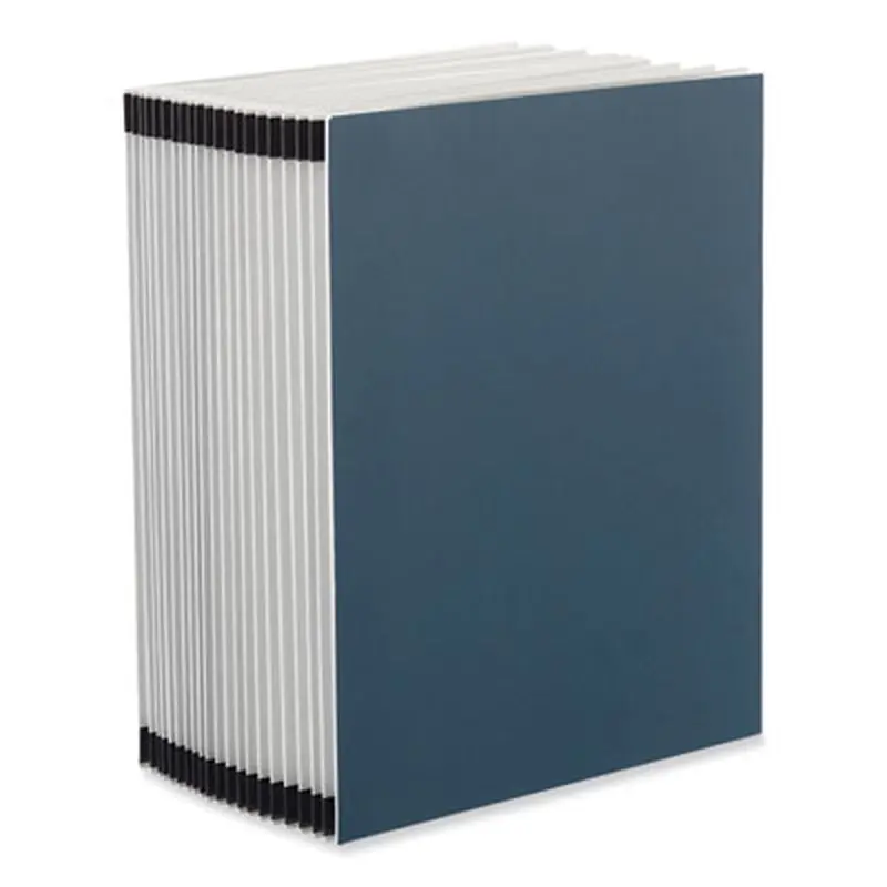 Expanding Desk File, 20 Dividers, Alpha Index, Letter Size, Blue Cover - Indexed Sorters | Universal