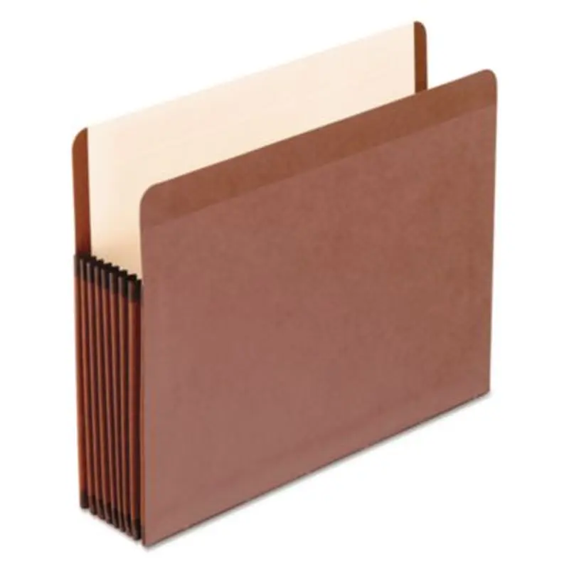 Premium Reinforced Expanding File Pockets, 7" Expansion, Letter Size, Red Fiber, 5/Box - File Jackets/Sleeves/Wallets | Pendaflex