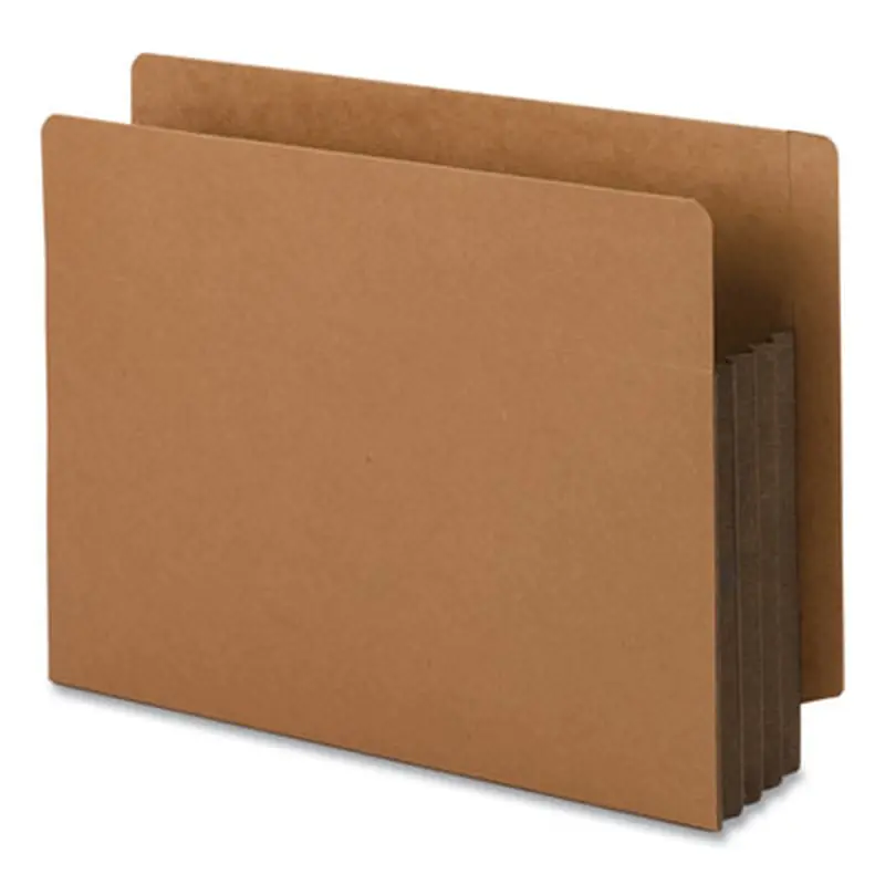 Redrope Drop-Front End Tab File Pockets, Fully Lined 6.5" High Gussets, 3.5" Expansion, Letter Size, Redrope/Brown, 10/Box - File Jackets/Sleeves/Wallets | Smead