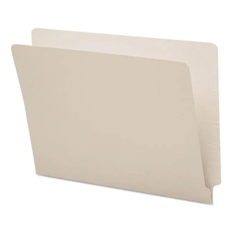 Shelf-Master Reinforced End Tab Colored Folders, Straight Tabs, Letter Size, 0.75" Expansion, Gray, 100/Box - File Folders | Smead